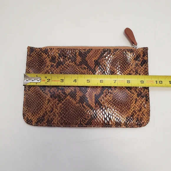 Women's Travel Makeup Bag with Zipper Small Snake Print Clean - Picture 6 of 7